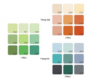 Bảng màu sơn nhà mệnh mộc